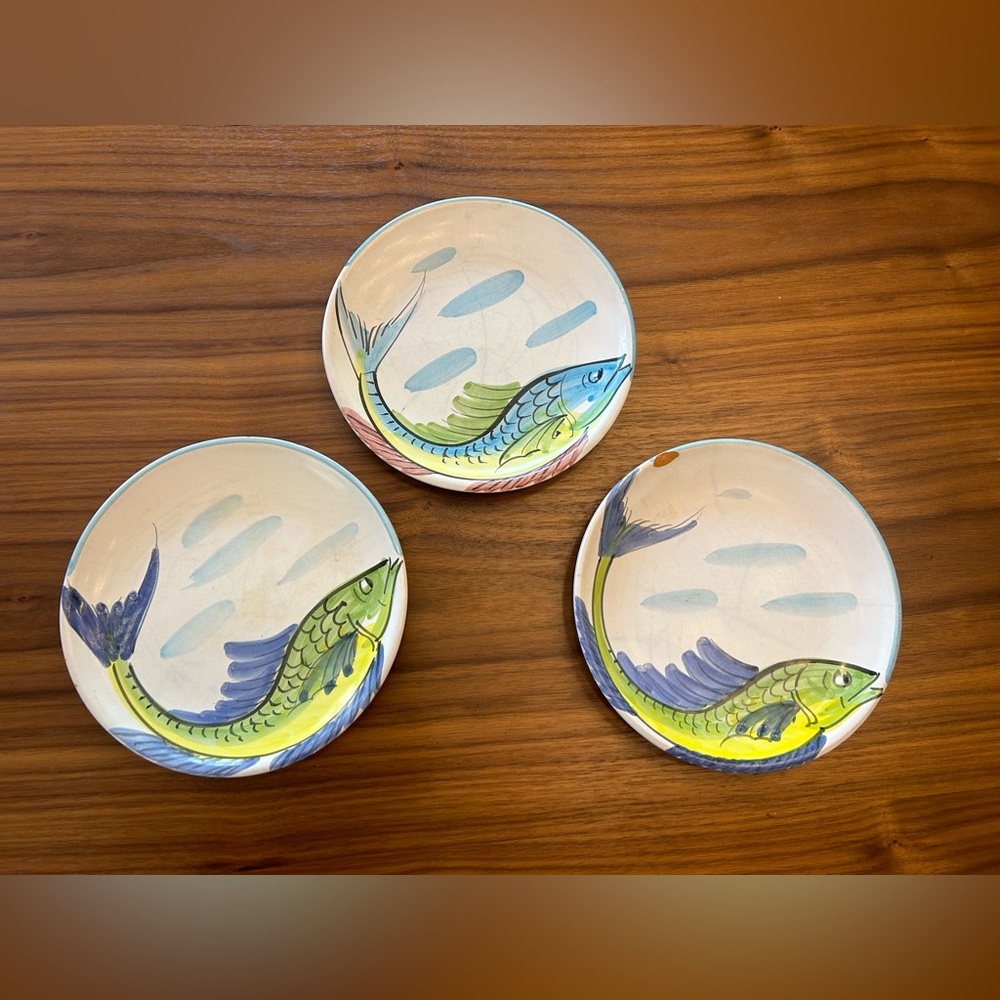 Set of 3 Vietri Vista Del Mar Salad Plates